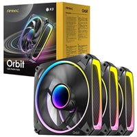 Antec Orbit 120 ARGB PWM Fan 3-Pack - 28mm FDB 2000 RPM Black Antec Orbit 120 ARGB PWM Fan 3-Pack - 28mm FDB 2000 RPM Black